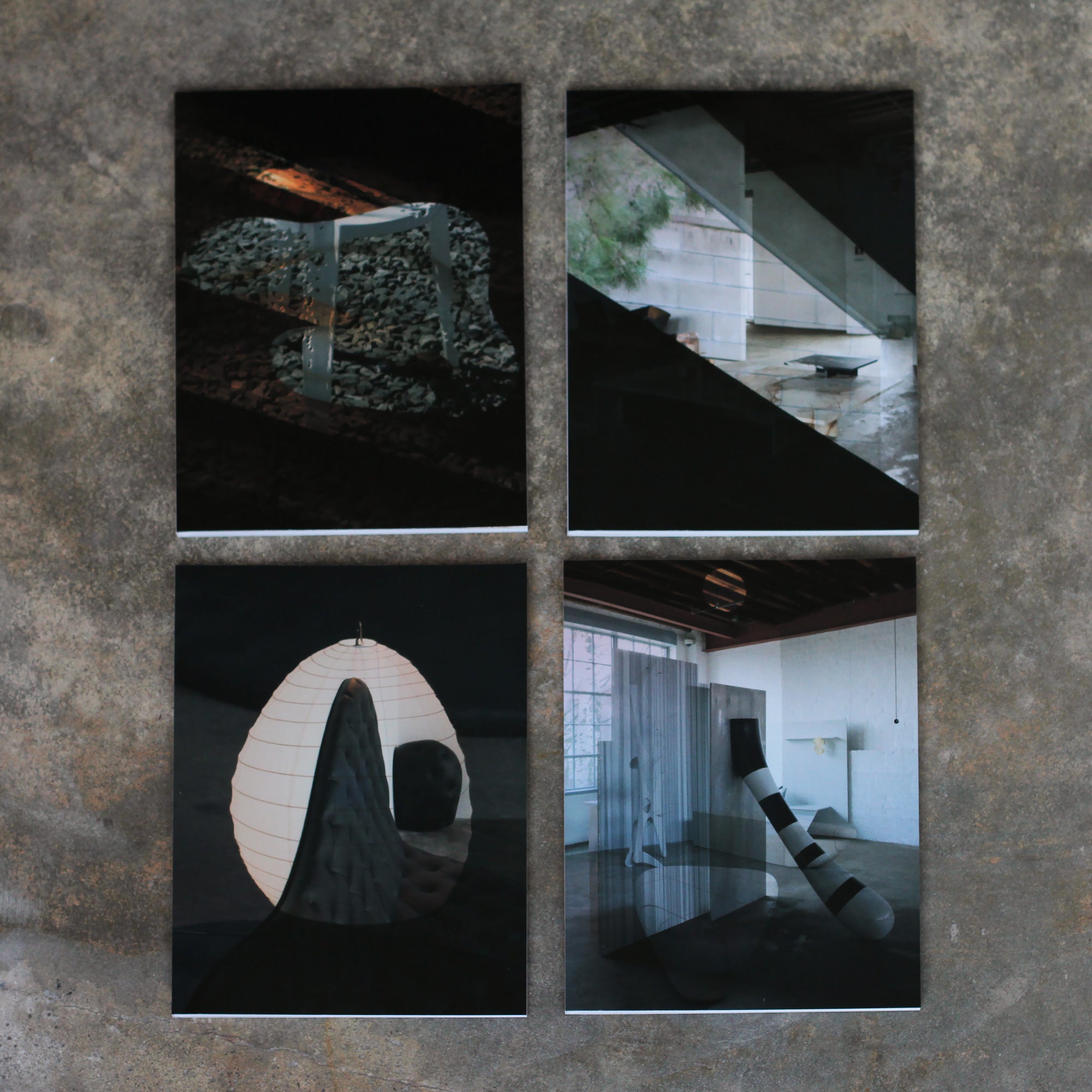 Front covers, four different versions with overprinted installation photographs